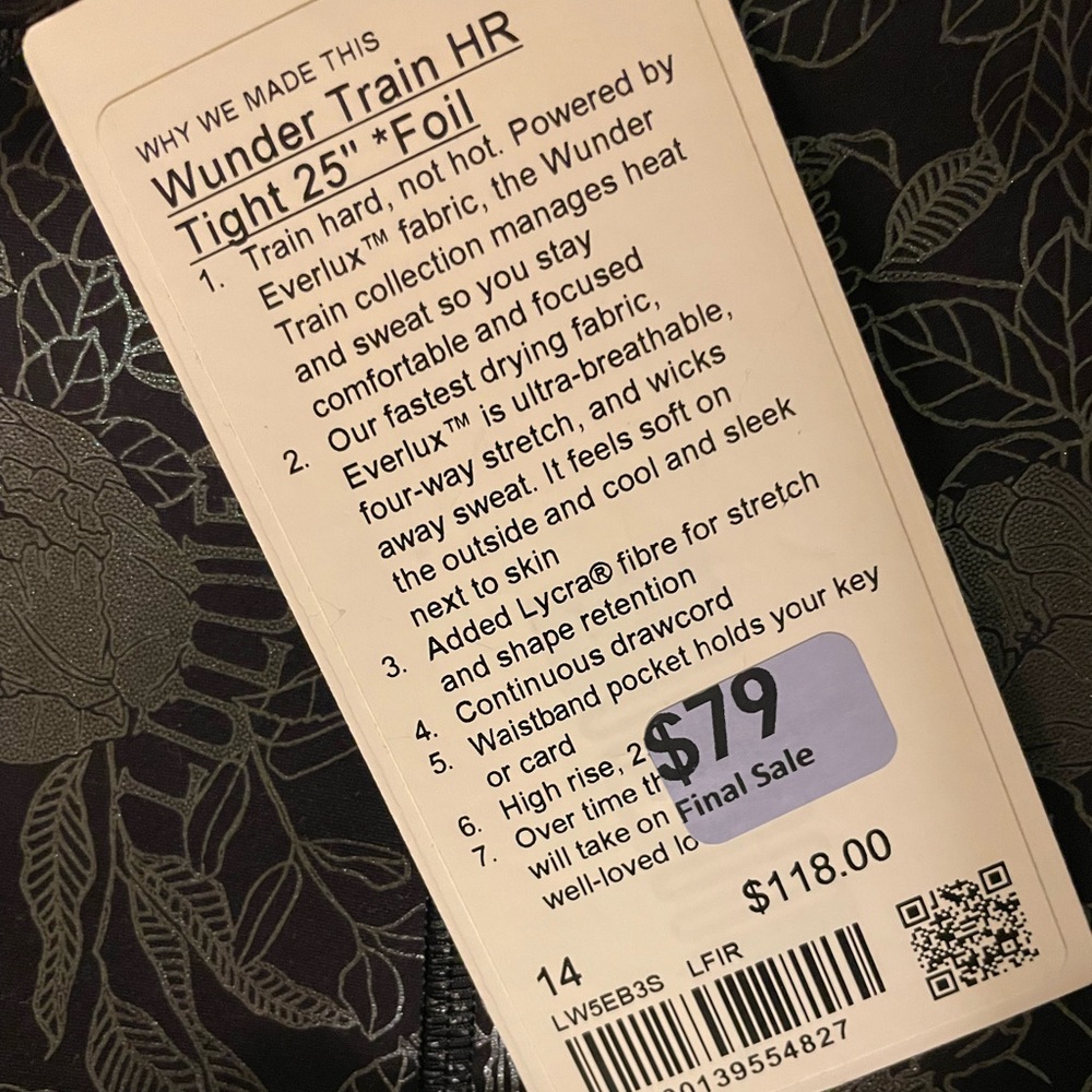 Lululemon Wunder Train HR Tight Legging 25” Foil LFIR NWT